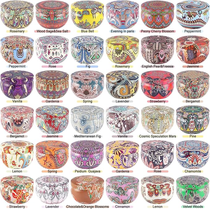 Scented Candles Gifts Set of 36 – 2.5oz Aromatherapy Travel Tin Candles - Image 2