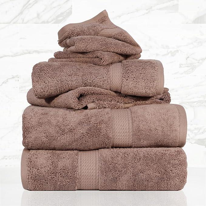 Superior Egyptian Cotton Pile 6-Piece Towel Set, 2 Bath, 2 Hand, 2 Face by SUPERIOR