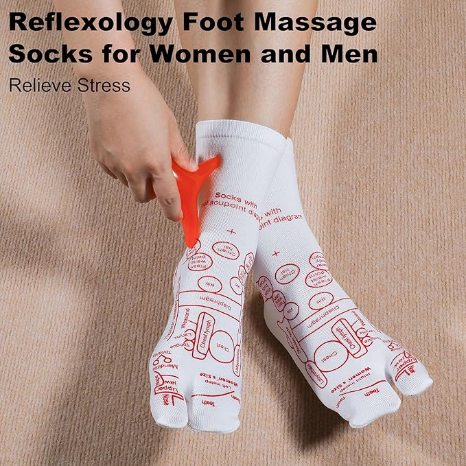 Reflexology Socks with Beginner Acupoint Massage Tools Set of 5 - Image 8