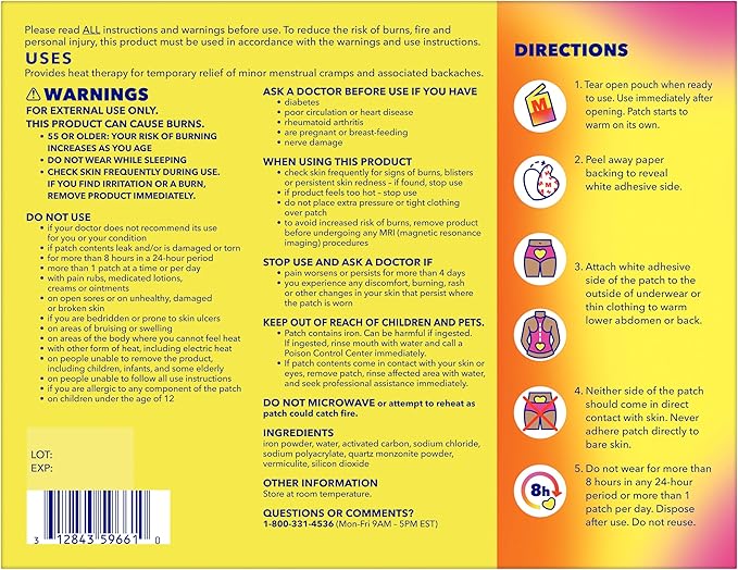 Midol Heat Vibes Menstrual Pain Relief Heat Patches - Image 8