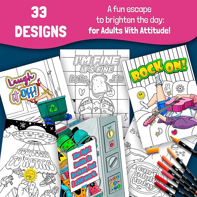 RYVE Adult Coloring Book Set for Adults Relaxation - Image 3