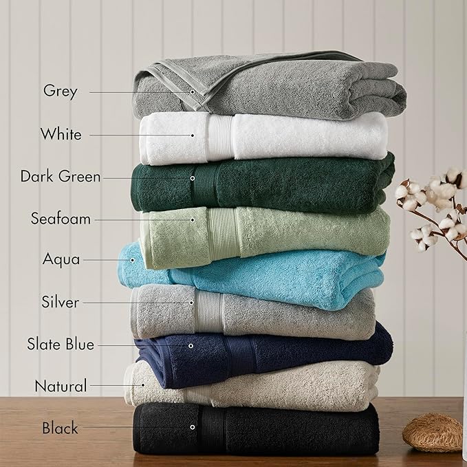 Madison Park 800GSM Bath Sheet Towel Oversized 34" x 68" 2 Pack 100% Cotton - Image 6