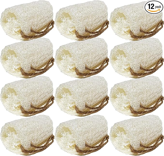100% Natural Loofah Exfoliating Body and Face Sponge Scrubber by Rainbow+Moon
