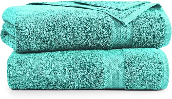 LANE LINEN 100% Pure Cotton Bath Sheets 2 Pack - Image 2