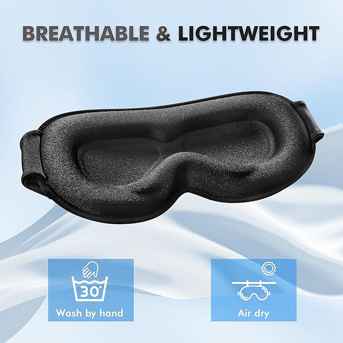 Sleep Eye Mask for Men Women, Sleeping Mask for Side Sleeper, Travel Blackout - Image 5