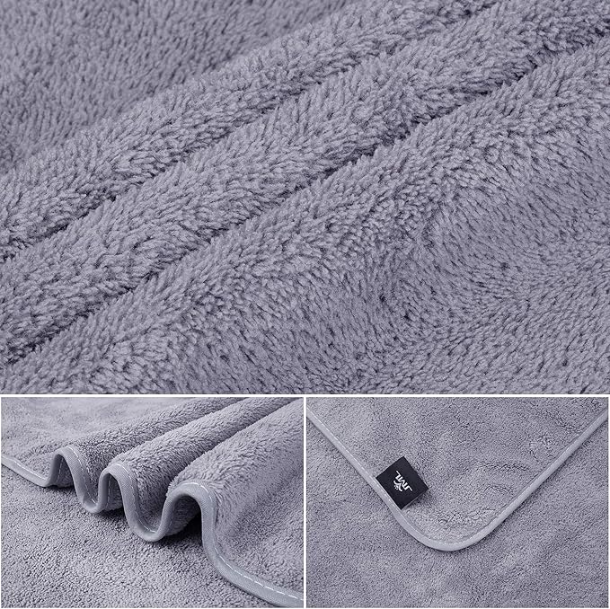 JML Large Bath Towels, 2 Pack, Micro Fiber Fleece Towel Set - Image 2