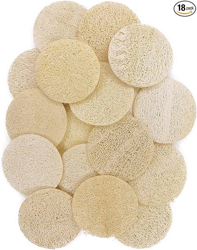 18 pcs/Set Natural Exfoliating Face Pad Loofah Sponge Facial Brush by Mr.Cui%27shop