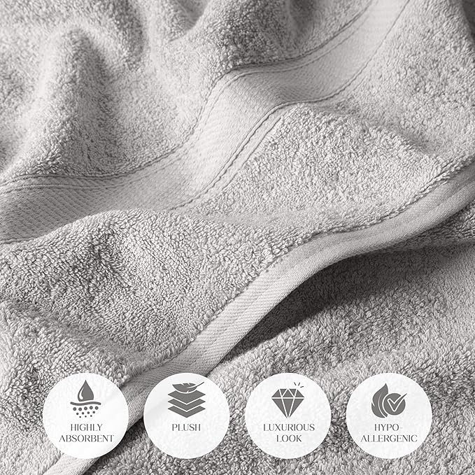 Superior Solid Egyptian Cotton Bath Towel Set - Image 7