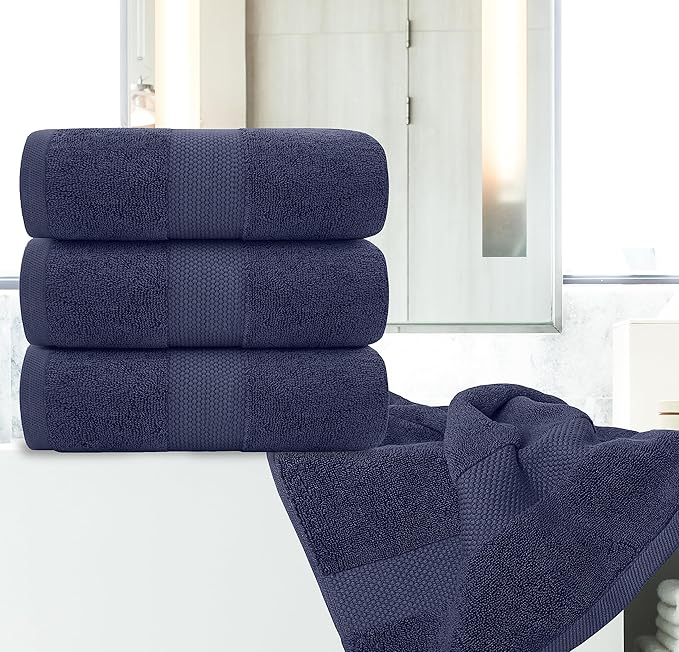 White Classic Luxury Bath Towels Set of 4 Large - Image 6