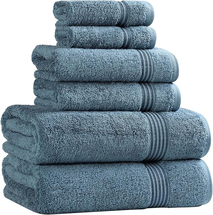 Superior Egyptian Cotton 6-Piece Towel Set, Bathroom Essentials, Towels by SUPERIOR