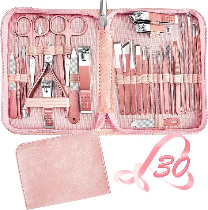 Manicure Set 30 in 1 Nail Clipper set, fingernail & toenail clippers, Manicure by RedFlow-official