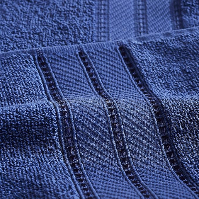 Modern Threads 4-Pack SpunLoft Bath Sheet Navy 35x66 - Image 6
