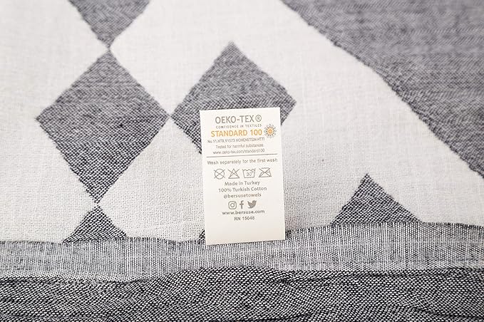 Bersuse 100% Cotton Bahamas XL Throw Blanket Turkish Towel Beach Blanket - Image 8
