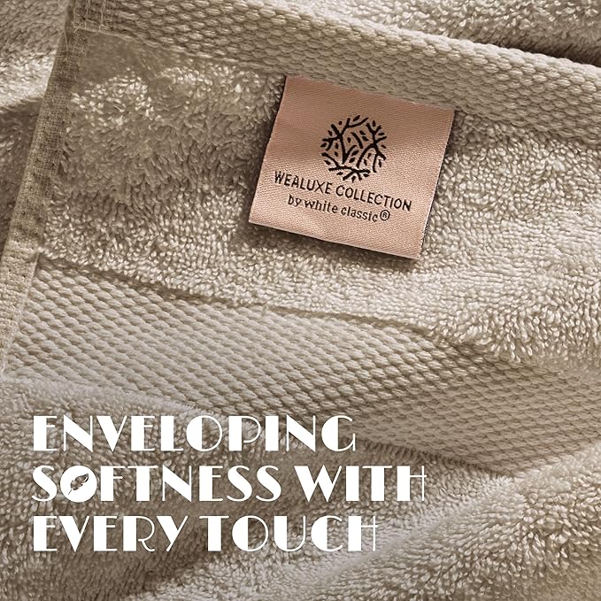 White Classic Taupe Washcloths Set - Image 3