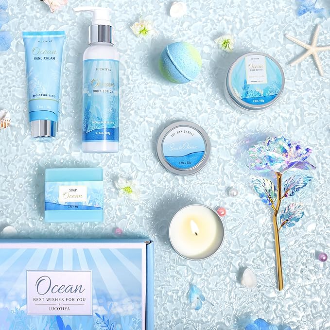 Gifts for Women, Ocean Scented Spa Gift for Women Birthday 7 Luxury Self Care - Image 2