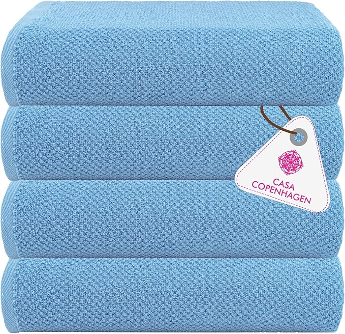 CASA COPENHAGEN EcoPop 4Pcs 100% Cotton Large Designer Towels Gift Set- Dusty by CASACOPENHAGEN