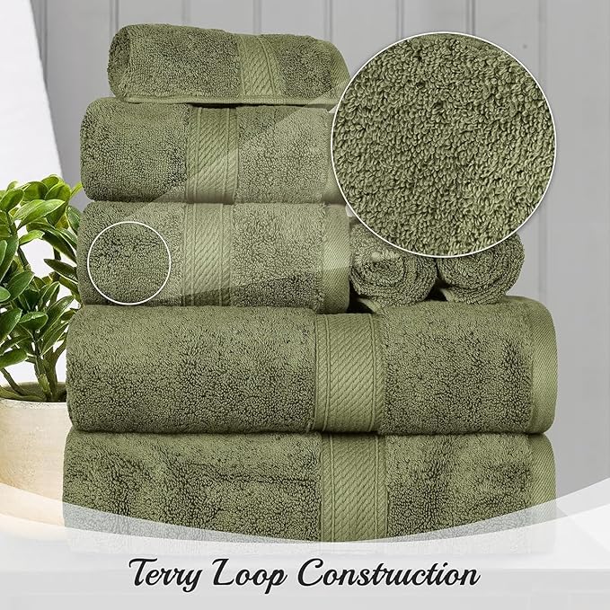 Superior Egyptian Cotton Pile Hand Towel Set of 4, Ultra Soft Luxury Towels - Image 5