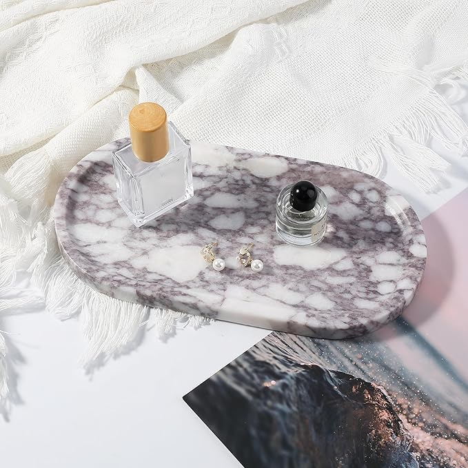 Koville Real Luxurious Natural Marble Vanity Tray, Stone Perfume Trays Jewelry - Image 6