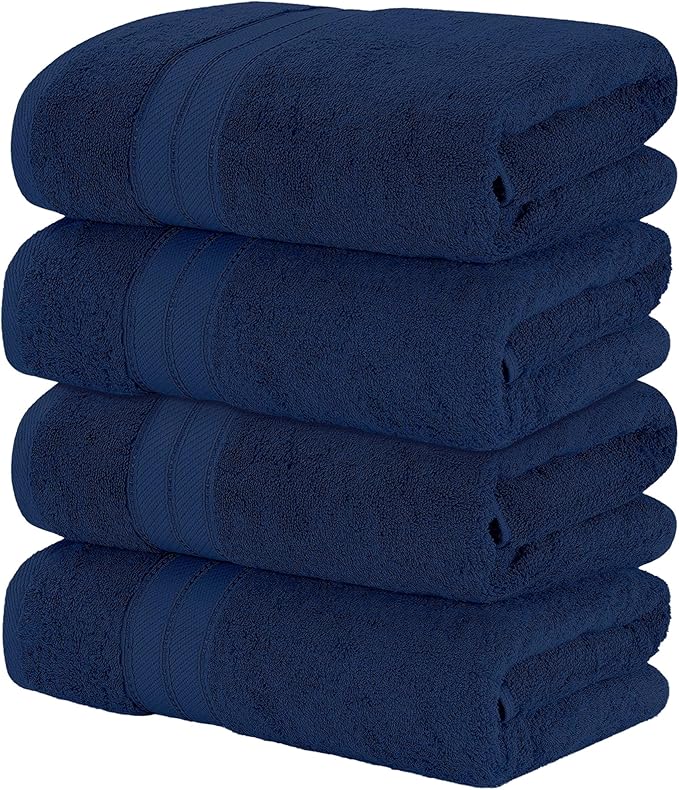 Modern Threads 4-Pack SpunLoft Bath Sheet Navy 35x66 by ModernThreads