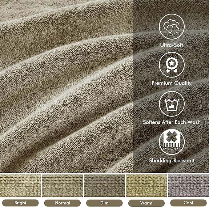 Madison Park 800GSM Bathroom Towel Set of 8 100% Cotton Bath Towel Set - Image 3