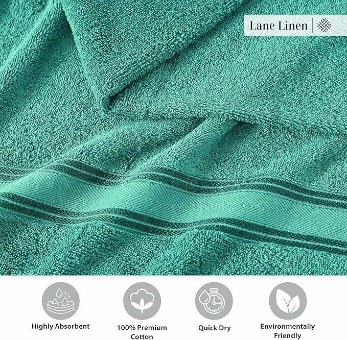 LANE LINEN 100% Cotton Bath Towels 4 Pack - Image 6