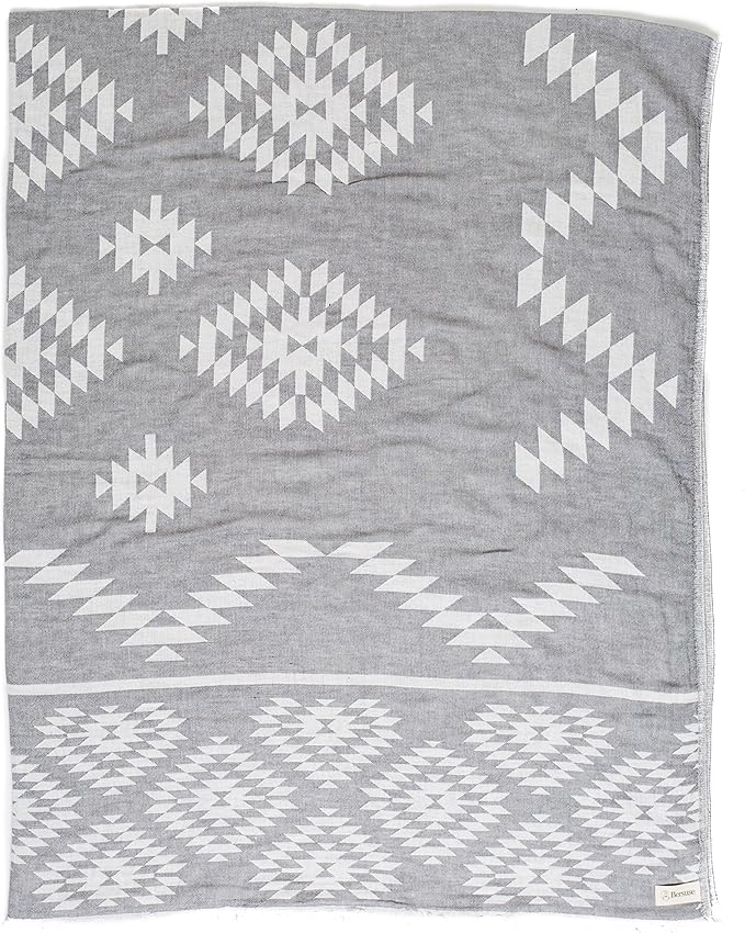 Bersuse 100% Cotton Teotihuacan XL Throw Blanket Turkish Towel Beach Blanket by Bersuse