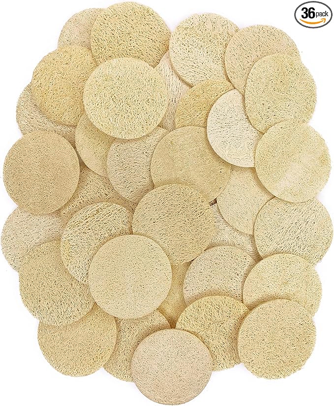 36 pcs/Set Natural Exfoliating Face Pad Loofah Sponge Facial Brush by Mr.Cui%27shop