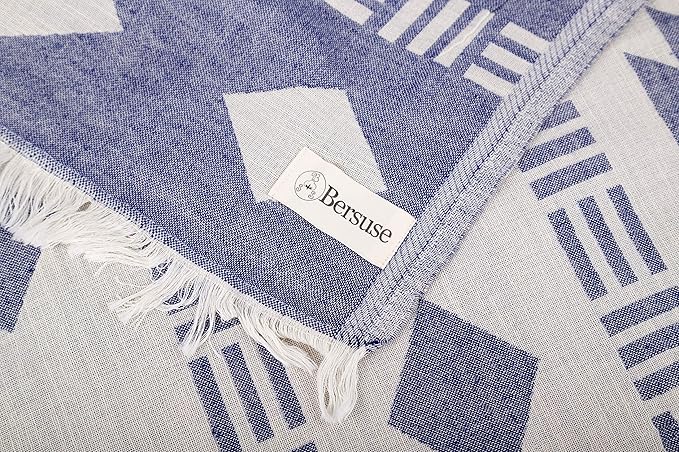Bersuse 100% Cotton Belize XL Throw Blanket Turkish Towel Beach Blanket - Image 5