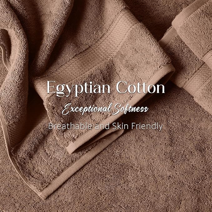 SUPERIOR Egyptian Cotton Pile Bath Towel Set of 2, Ultra Soft Luxury Towels - Image 5