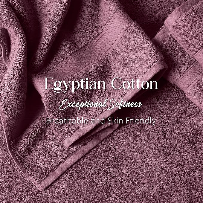 SUPERIOR Egyptian Cotton Pile Bath Towel Set of 2, Ultra Soft Luxury Towels - Image 5