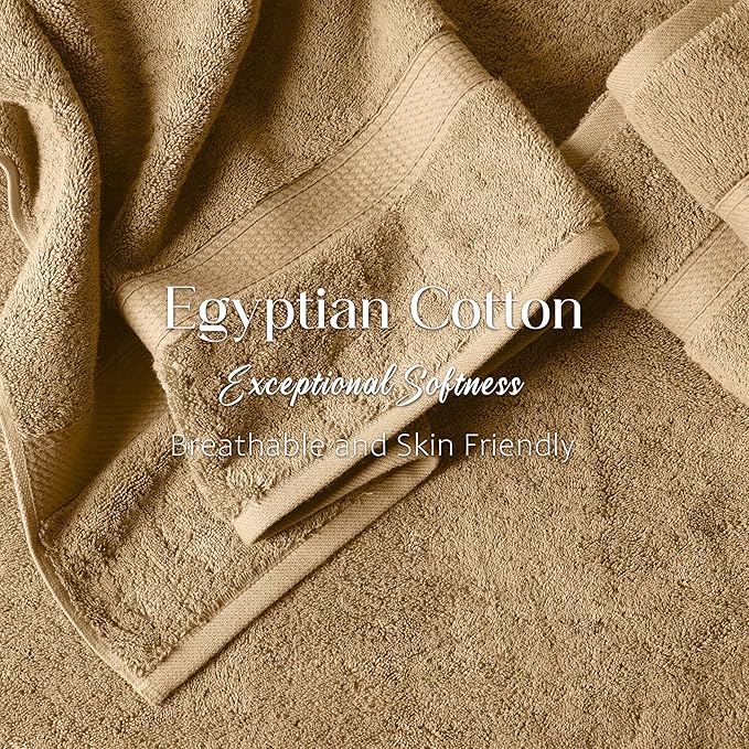 SUPERIOR Egyptian Cotton Pile Bath Towel Set of 2, Ultra Soft Luxury Towels - Image 5