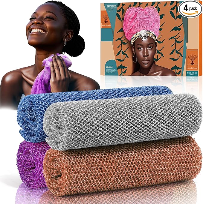 4 Pieces African Net Sponge – Premium African Net Sponge by SpiralScgv