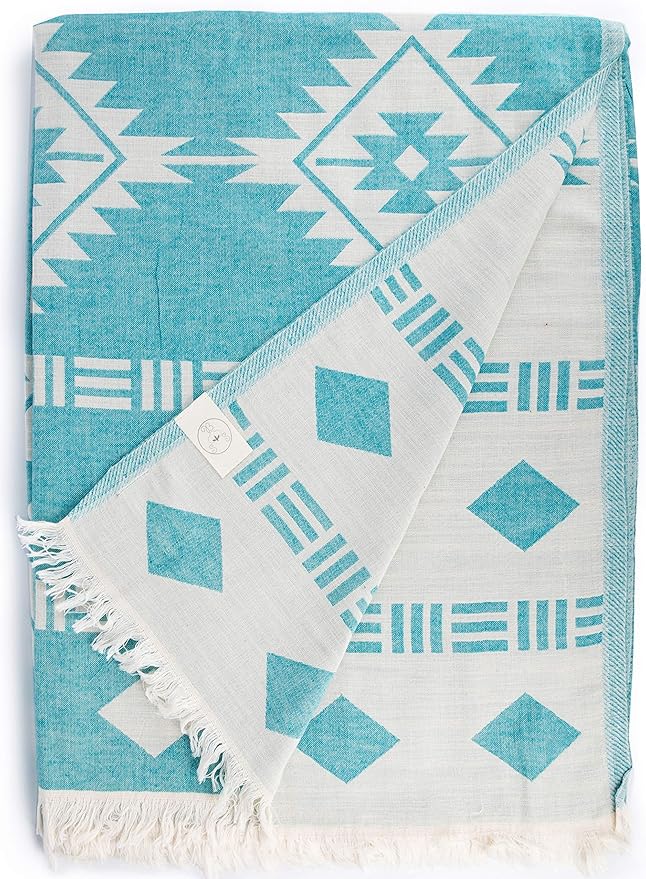 Bersuse 100% Cotton Belize XL Throw Blanket Turkish Towel Beach Blanket by Bersuse