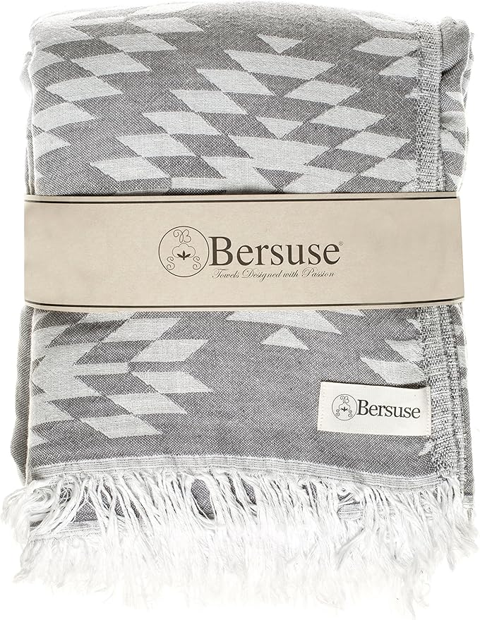 Bersuse 100% Cotton Teotihuacan XL Throw Blanket Turkish Towel Beach Blanket - Image 4