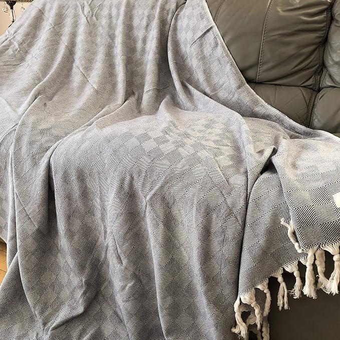 Bersuse 100% Cotton Milas XL Throw Blanket - Image 2