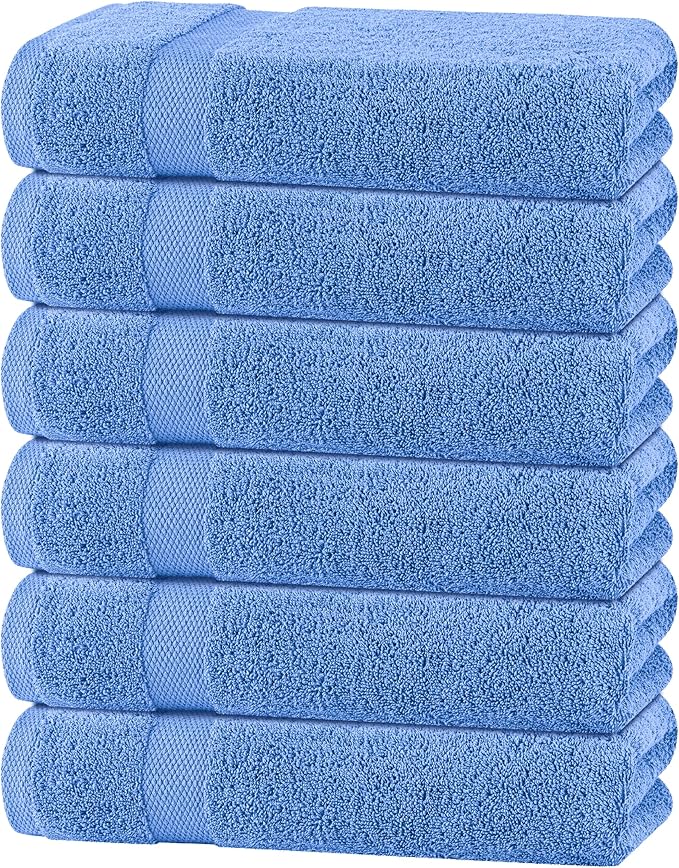 White Classic Wealuxe Light Blue Bath Towels 24x50 Inch, Cotton Towel Set by WhiteClassic