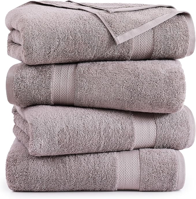LANE LINEN 100% Mercerized Cotton Bath Sheets Set of 4 - Image 2