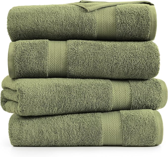 LANE LINEN 100% Mercerized Cotton Bath Sheet Set of 4 - Image 2