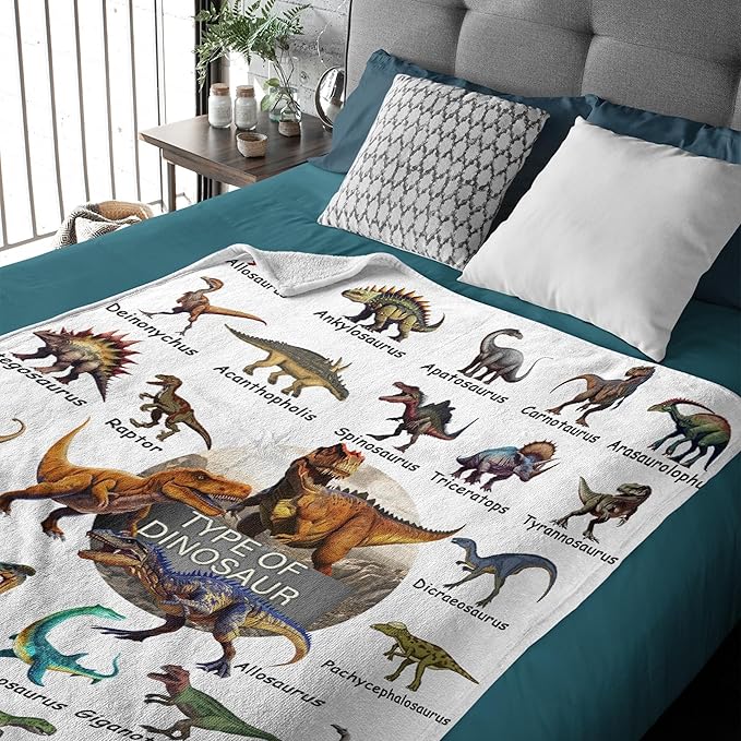 Dinosaur Blanket Flannel Fleece Blanket Throw Couch Microfiber Soft Cozy - Image 3