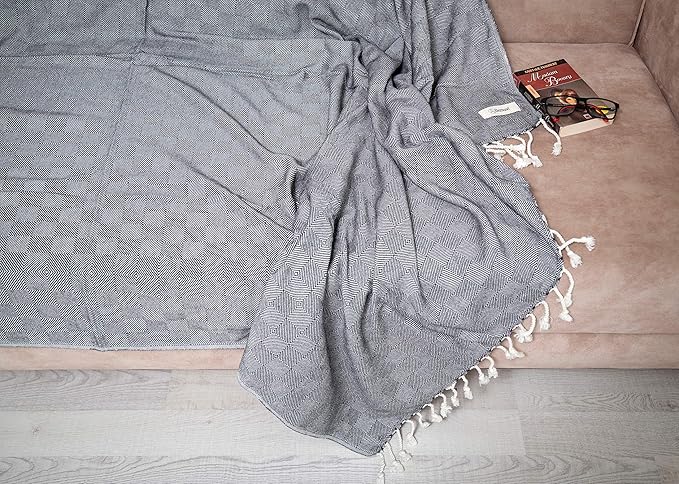 Bersuse 100% Cotton Milas XL Throw Blanket - Image 3