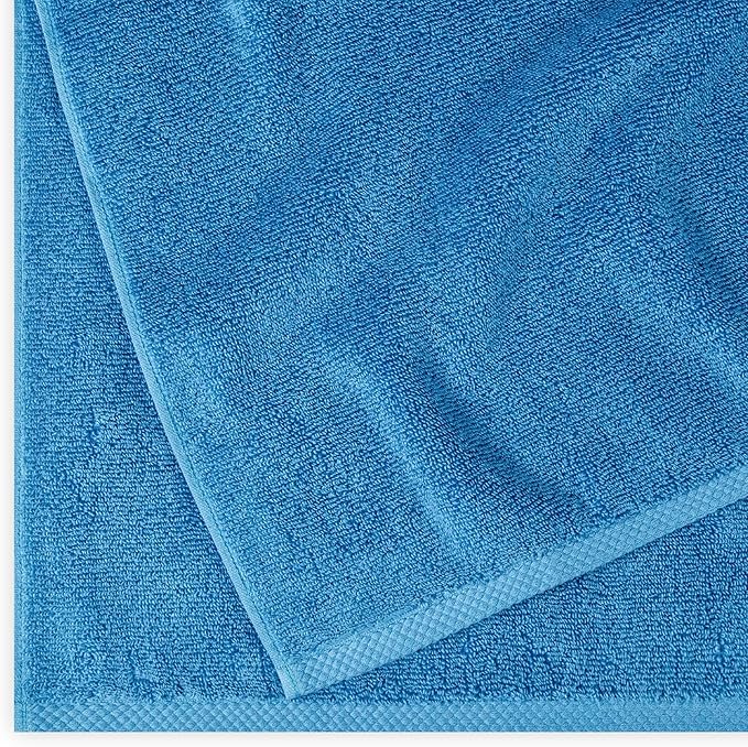 Amazon Basics 2-Piece Quick-Dry Oversize Bath Towel, 100% Cotton, Lake Blue - Image 3